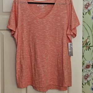 Coral V-Neck Women's Top